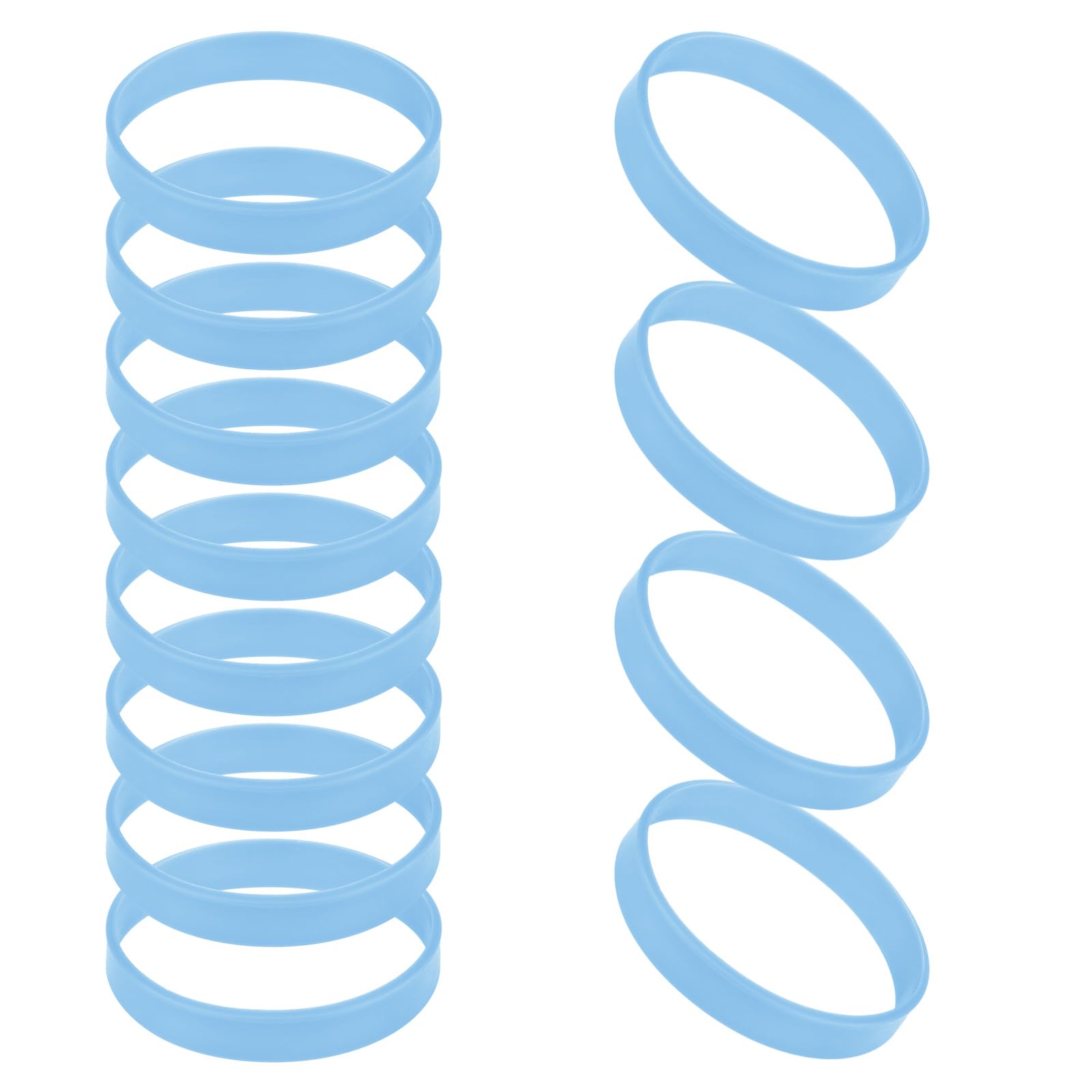 GOGO 12 PCS Cambridge Blue Silicone Wristbands for Kids Rubber Bracelets Bulk for Party Favors — image 1