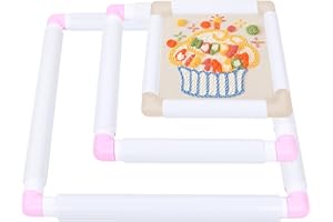 3PCS Plastic Cross Stitch Frame Set, Square Embroidery Frames (43.1cm + 27.9cm + 20.3cm), Universal Clip Frame for Embroidery