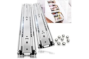 YENUO Heavy Duty Drawer Slides Full Extension Side Mount 12 14 16 18 20 22 24 26 28 30 32 34 36 40 Inch Metal Rails Track Guide Glides Runners 150 Lbs 1 Pair (Without Lock, 22 inch)