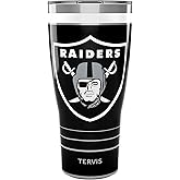 Tervis Traveler NFL Las Vegas Raiders - MVP Triple Walled Insulated Tumbler Travel Cup Keeps Drinks Cold & Hot, 30oz, Stainless Steel