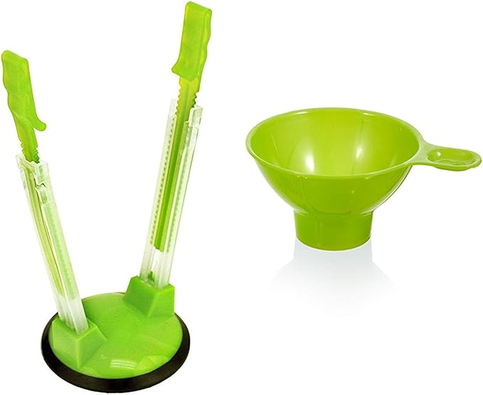 Baggie Holder Stand for Quart Plastic Freezer Bags With Wide Mouth Canning Funnel