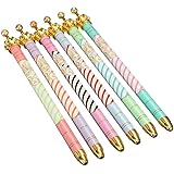 ONOR-Tech Set of 6 Lovely Cute Crown Design Ballpoint Pen Ball Pen for School, Office, Family use
