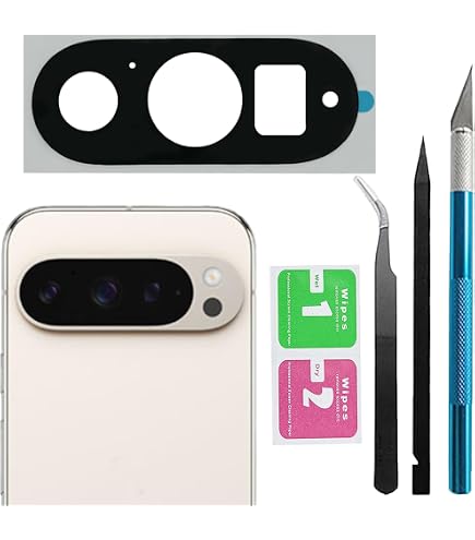 Lot De 2 Lentilles De Remplacement Caméra Arrière Google Pixel 7 Avec Adhésif Et Kit Outils