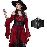 BITSEACOCO Women's Off Shoulder Gothic Witch High Low Dress Victorian Medieval Fairy Dresses Cosplay Halloween Costumes