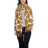 FATTTYCY Giraffe Print Soft Blanket Scarf Long Warm Shawl Wraps Fringe Scarfs For Women