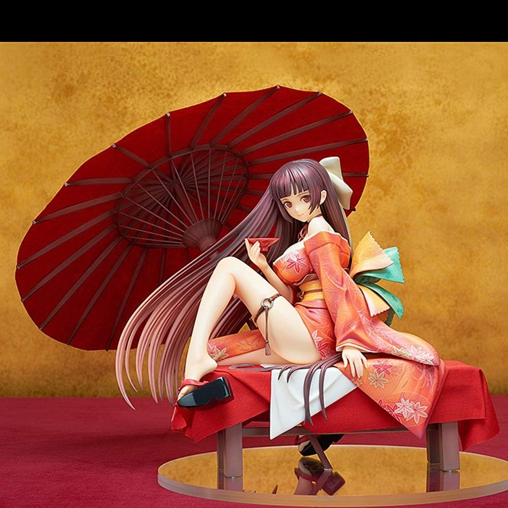 1/7 Boxed Sexy Girl PVC Action Figure Collectible Model Doll Handmade Japanese Girl Anime Action Figures Toy Geisha Flower Girl Ultra Seductive Posture with Umbrella Kimono PVC Action Figure Model Toy