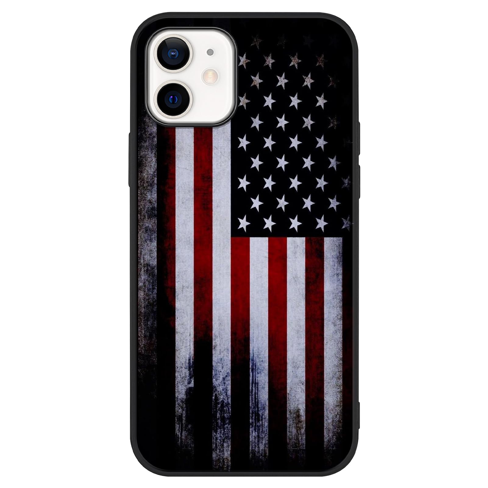 Photo 1 of Tnarru Compatible with iPhone 12/12 Pro Case - American Flag Pattern, Hard PC Back, Soft TPU Sides, Scratchproof Shockproof Protective