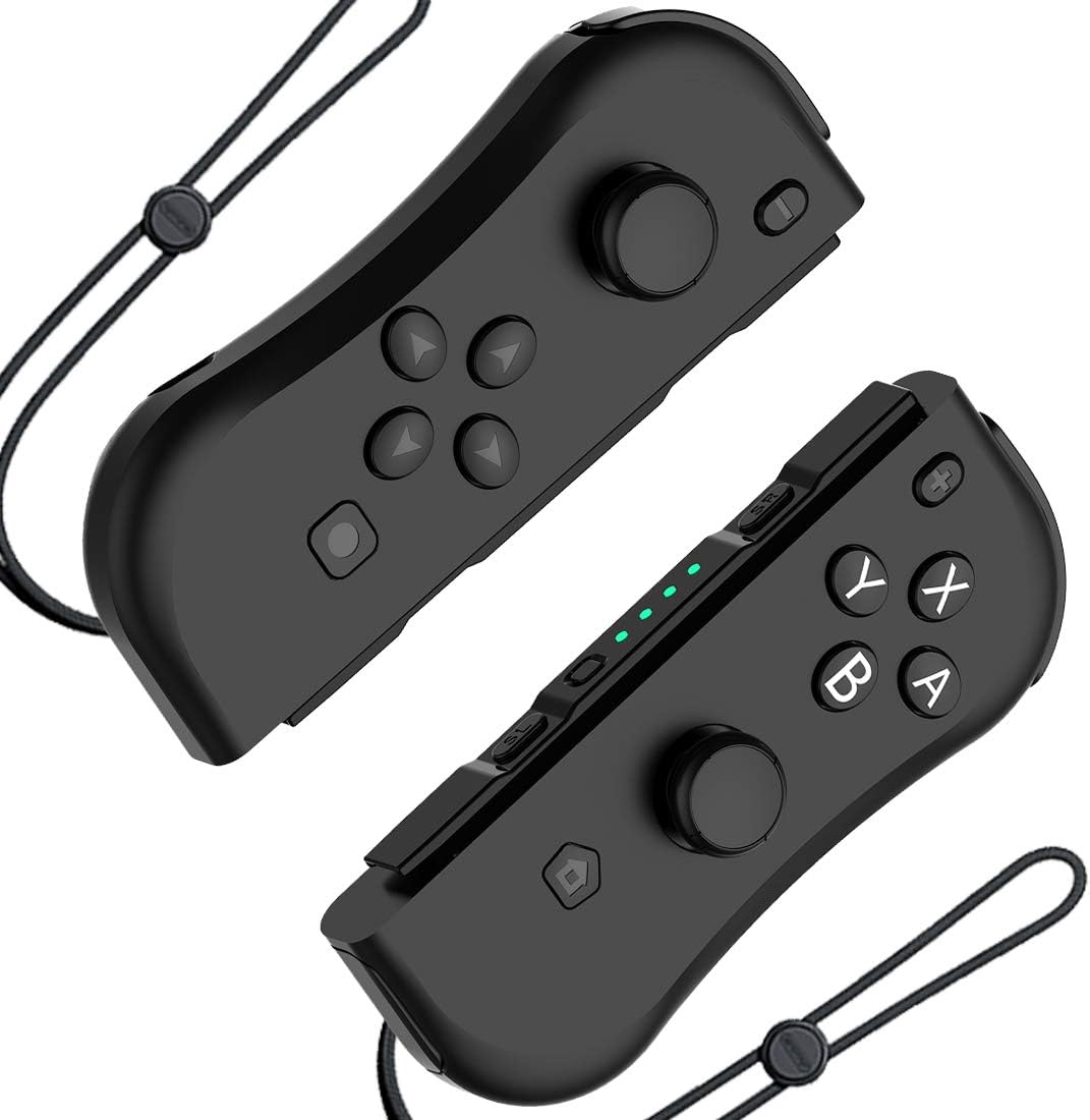 Hohhon Joy Pad Controllers Replacement for Nintendo Switch, L-R Wireless Gamepad as Alternative to NS Controllers, Switch Remote Controller with Wrist Straps and Charging Cable (Black)