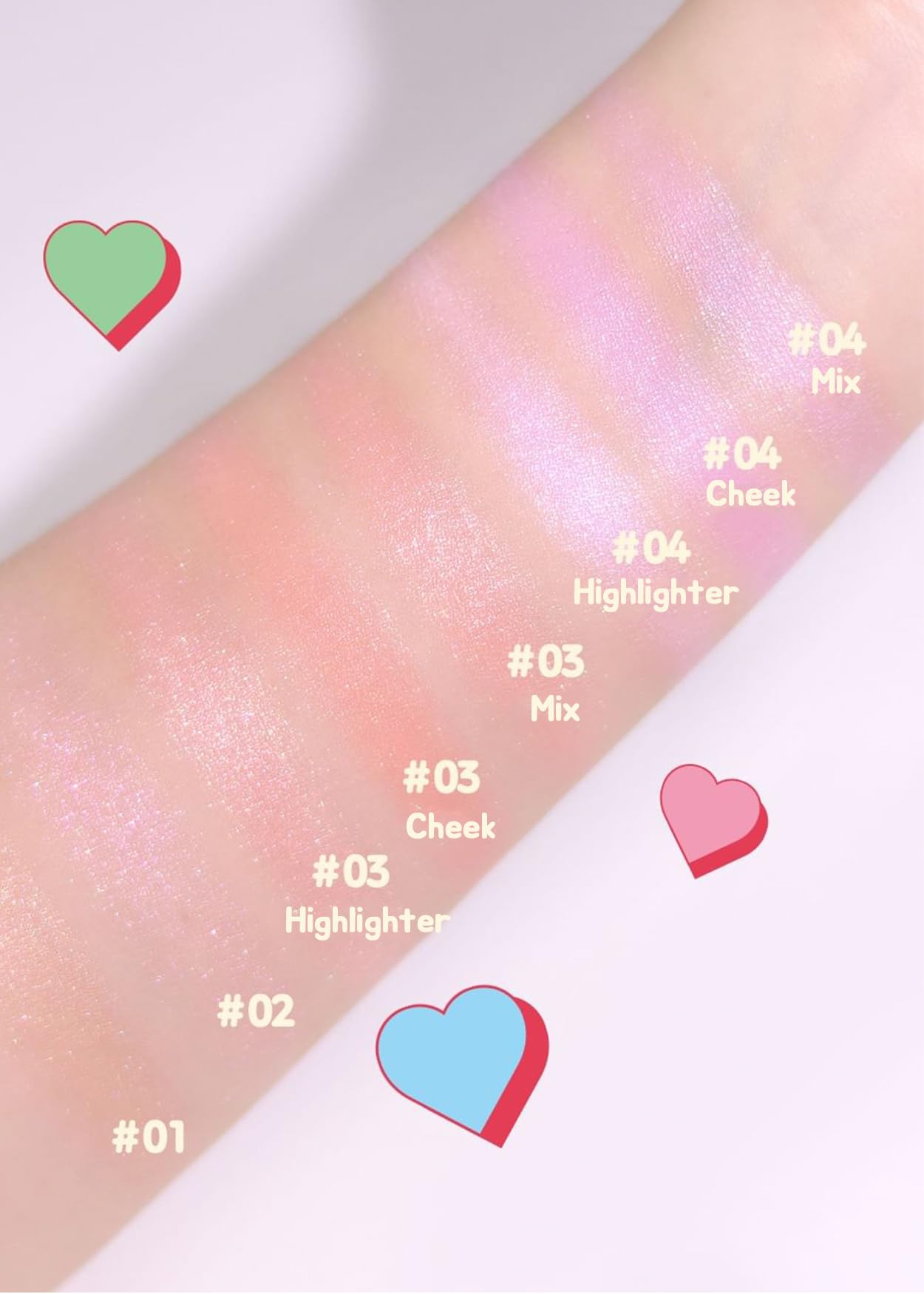 COLORGRAM Milk Bling Heartlighter 01 Peach Heart | Silky Smooth Versatile Creamy Highlighter with Shimmery Finish, Soft and Natural Glow Perfect for Daily Makeup