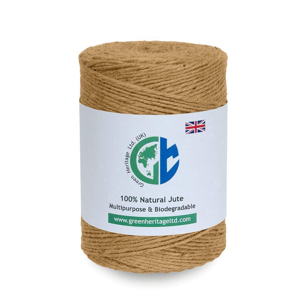 GHL 985 Feet / 300 Mtrs 450 Grams 3 Ply Jute Twine Natural Garden Twine for Floristry, Gifts, DIY Arts & Crafts, Decoration and Recycling (985 Feet / 300 Mtrs)