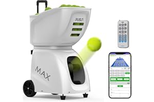 PUSUN PT-MAX C Tennis Ball Machine - Professional Auto Ball Server with APP Control, 28 Landing Points & 26 Training Modes, S