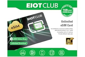 EIOTCLUB Physical eSIM Card, Turn SIM Device into eSIM-Compatible, Unlimited Download for USA/Europe/Japan/200+ Countries, Wo