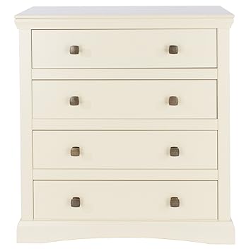 Home Source French Style Soft Cream 4 Dovetail Drawer Chest