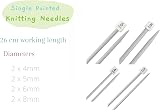 LORD C 4 Pairs Plastic Single Pointed Knitting Needles 2x4mm 5 6 8mm view 2