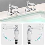 JASSFERRY Pair of Basin Taps Hot Cold White Ceramic Handle 1/4 Turn Chrome Set view 5