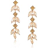 ATIMIGO Elegant Crystal Dangle Wedding Earrings for Brides Sparkly Rhinestone Marquise Drop Dangling Earrings for Women Bridesmaids Prom Formal