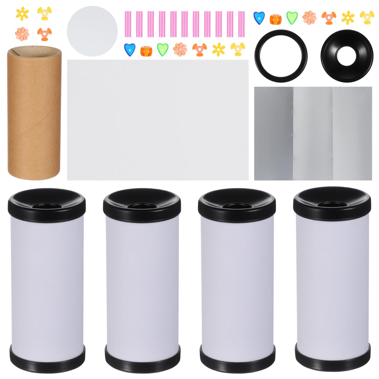 ifundom 10 Sets DIY Kaleidoscope Kit for Kid Small Children's DIY Kaleidoscope Creative Kaleidoscope Toys Paper Plastic Kaleidoscope Making Kit