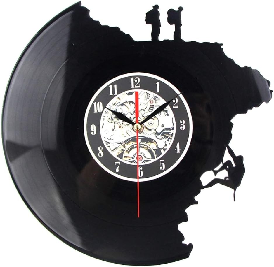 Wall Clocks Timelike Large Ative Vinyl Record Climbing Shape 3D Acrylic Art Watch Antique Style Quartz Mechan Living Room Bedroom Children'S Room Home Decor Office Hotel Creative Gift
