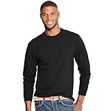 Hanes X-Temp Mens Long-Sleeve T-Shirt O5716, S, Ebony