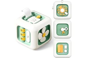 Looguagun Montessori Busy Cube Toy for Toddlers 12+ Month, 6 in 1 Sensory Activity Cube for Kids Hands-on Ability Learning Skill, Best Birthday Gift for Boys and Girls 1+ Year Old