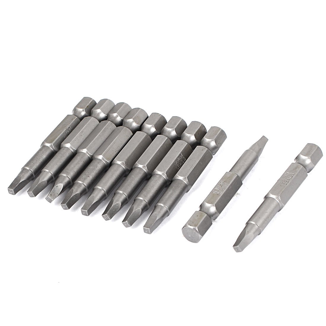 uxcell 50mm Long S1 2.5mm Square Tip Magnetic Screwdriver Bit 10 Pcs