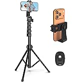 Liphisy 64” Tripod for Cell Phone & Camera, Phone Tripod with Remote and Phone Holder, Sturdy & Stable Height Adjustable Mult