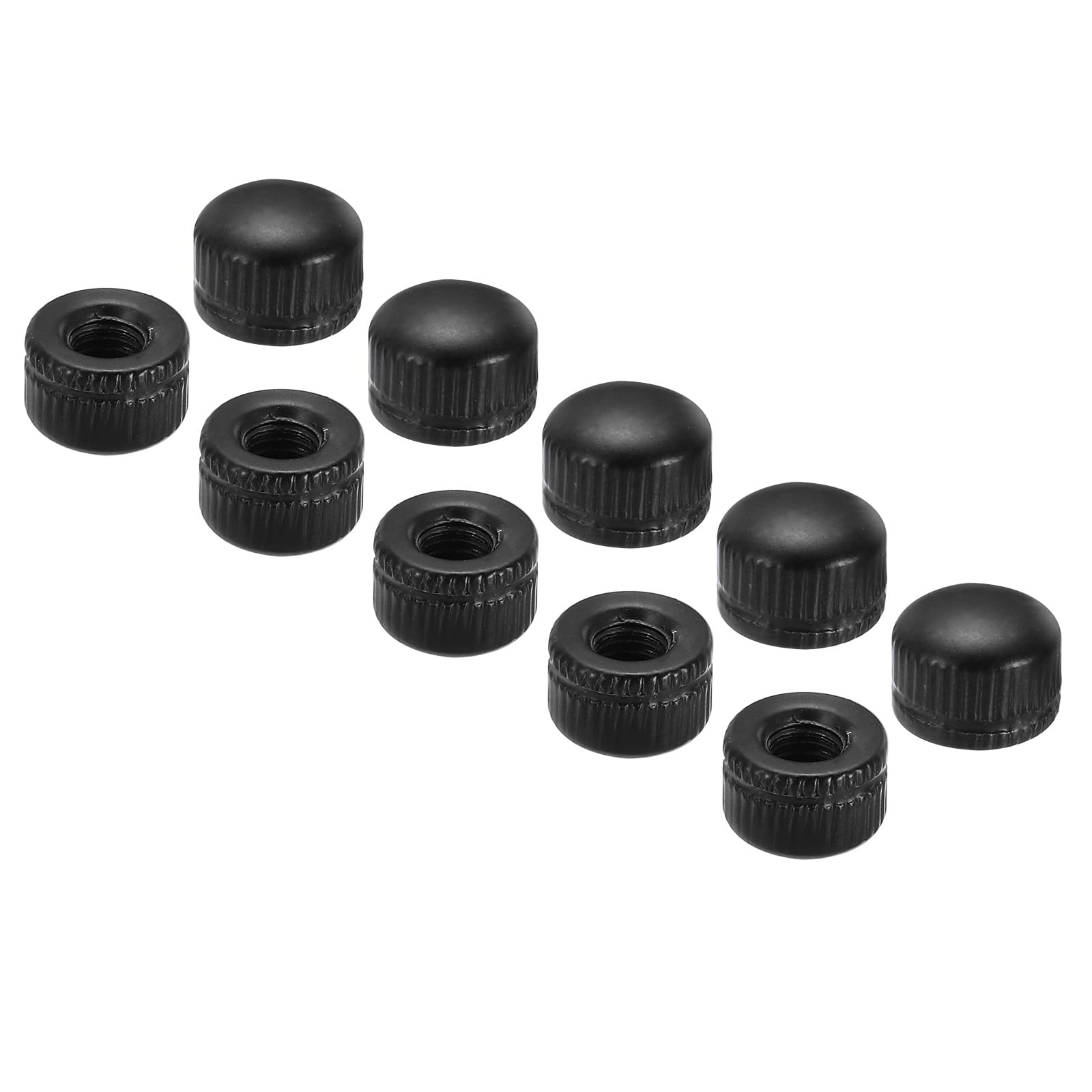 PATIKIL M5x9x11 Cap Nut, 30 Pcs Acorn Nut Screw Knob Cap Insert Bolt Cover Female Thread Knurled Decorative Hardware Fittings Light Fixtures, Black