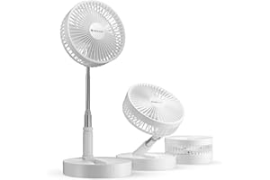 NEXAIR Premium Foldable Fan, 4 Speed Portable Fan with Adjustable Height 14” – 39.5 in, Rechargeable Folding Fan For Home And Office, Quiet Floor Fan For Bedroom, Battery Operated Fan For Travel