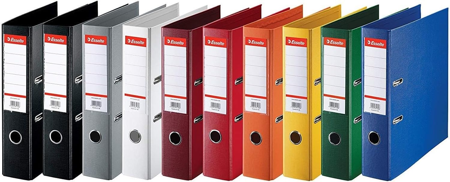 Esselte Ring Binders with Standard Spine, Pack of 10 Assorted Classic, 624177