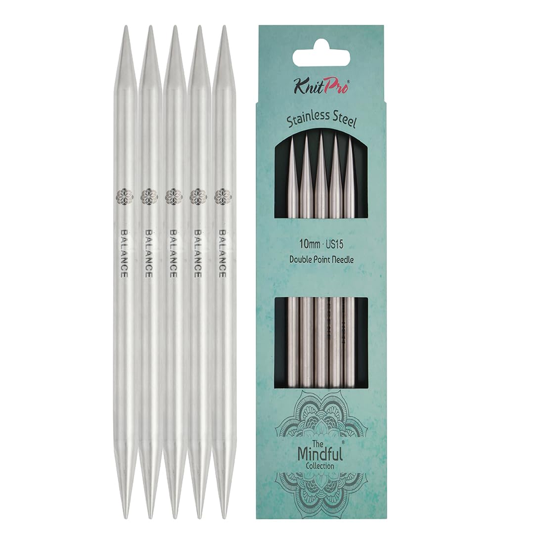 KnitPro The Mindful Collection Double Pointed Needles 8" (20cm) | Size 10mm