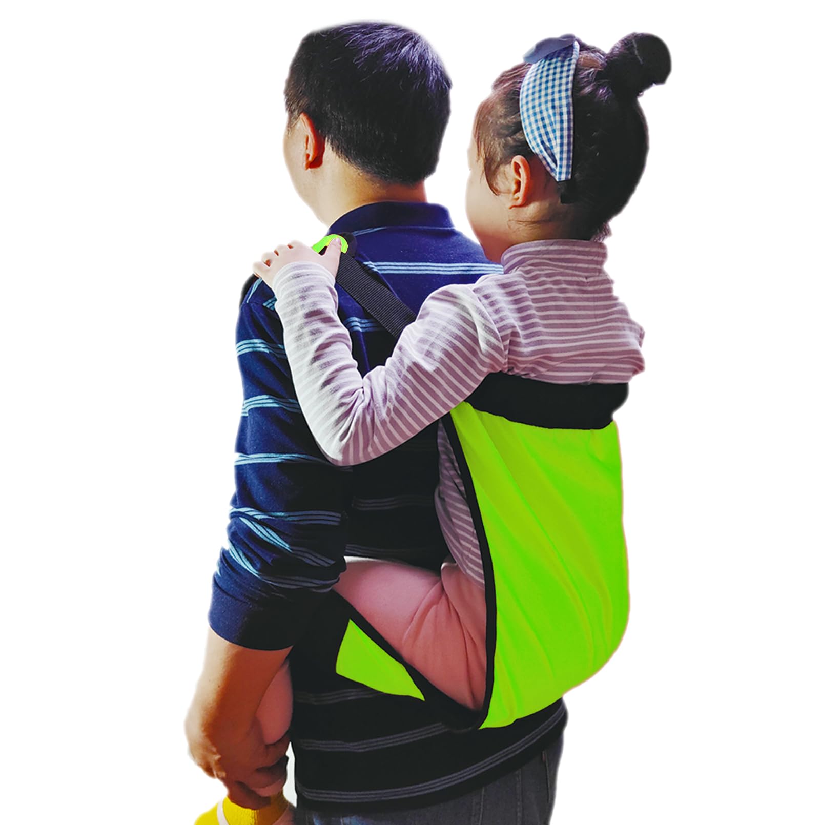 Green Double Layer Kids Soft Carrier Lightweight Toddler Carrier Outdoor for Short Trips Hiking Lift Sling Back Pack Belt Transferring Children to Car,Wheelchair,Vehicle,Bed