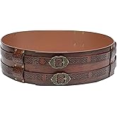 Joukavor Viking Belt Wide Leather Armor Belt Medieval Belt for Men Women LARP