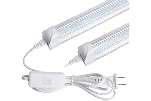 AQIQUUT Led Shop Light 2ft, Led Shop Light,25W 6500K 3200LM Clear Cover,T8 LED Light Fixture,Ceiling and Utility Shop Lights, Linkable Light Fixture for Room, Garage, Workbench, Warehouse(2-Pack)