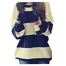 CA Fashion Women's Classical Stripe Knitting Pullover Sweater S to M