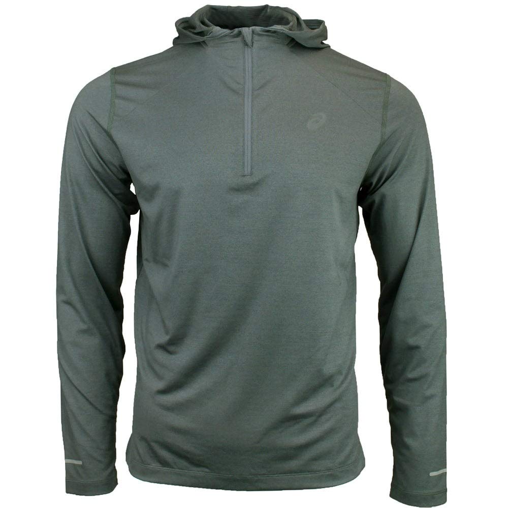 ASICS Mens Long Sleeve Hoodie Athletic Hoodies & Sweatshirts Hoodie, Grey, S