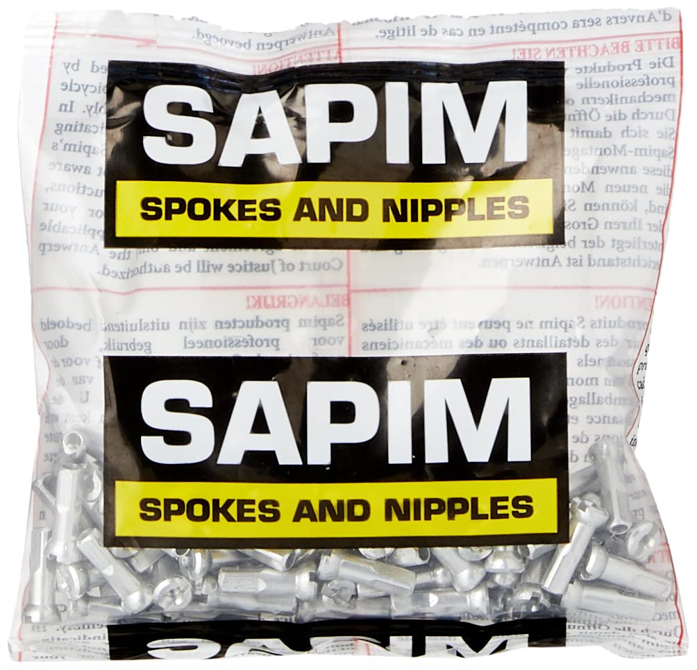 Sapim Polyax Alloy 14 Gauge Spoke Nipples, 14mm, Silver