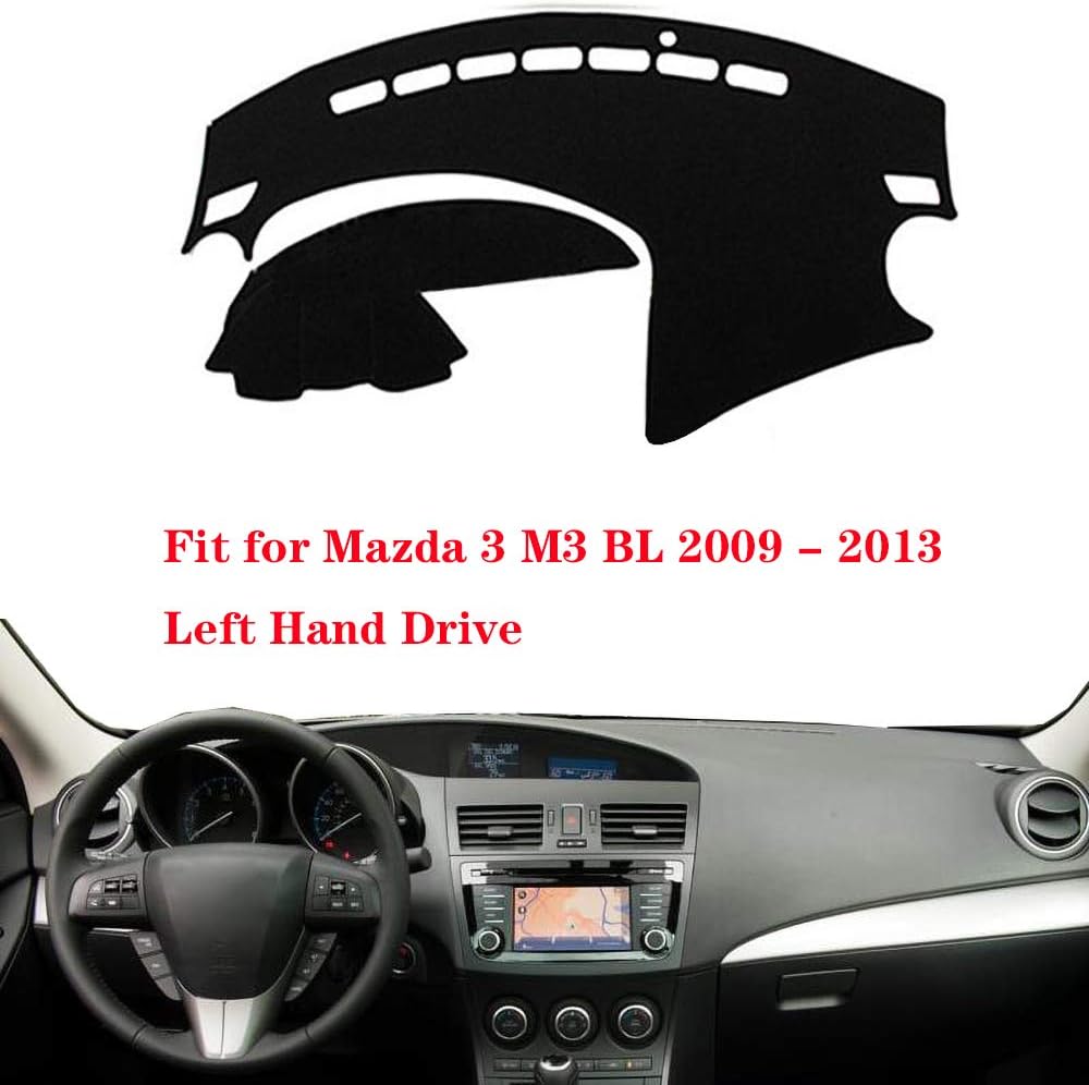 N2Qnice Car Auto Dashboard Cover for Mazda 3 M3 BL 2009 2010 2011 2012 2013 Left Hand Drive Dashmat Pad Carpet Dash Mat