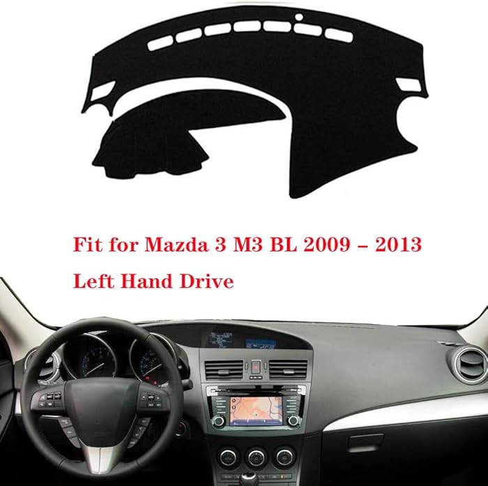 N2Qnice Car Auto Dashboard Cover for Mazda 3 M3 BL 2009 2010 2011 2012 2013 Left Hand Drive Dashmat Pad Carpet Dash Mat