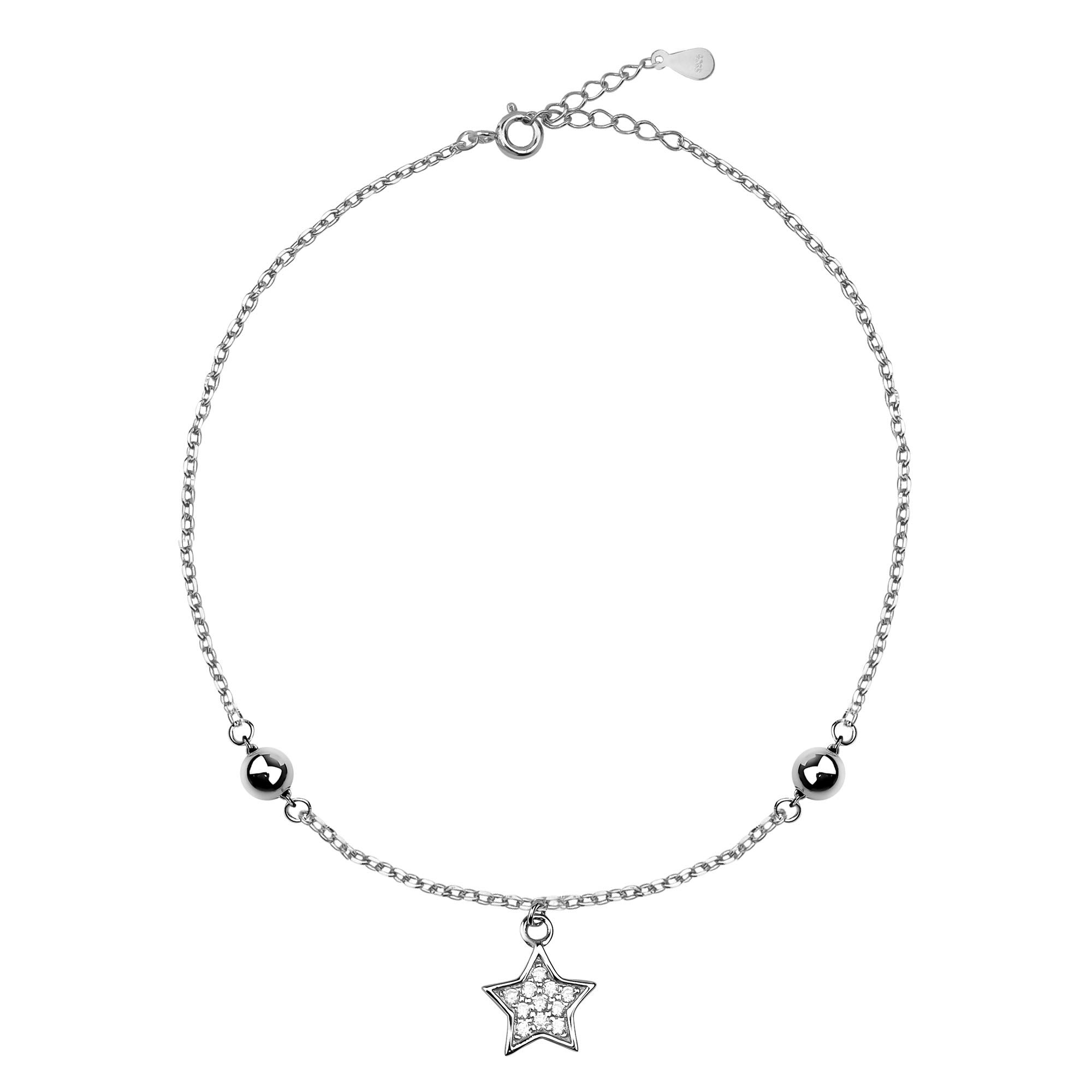 Sofia Milani - Women's Bracelet 925 Silver - with Zirconia Stones - Ball Star Pendant - 30221