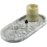 Koville African Natural Marble Tray, 12"x6" Vanity Decorative Tray for Countertop Organizer, Catchall Tray for Perfume, Candles, Jewelry Dish