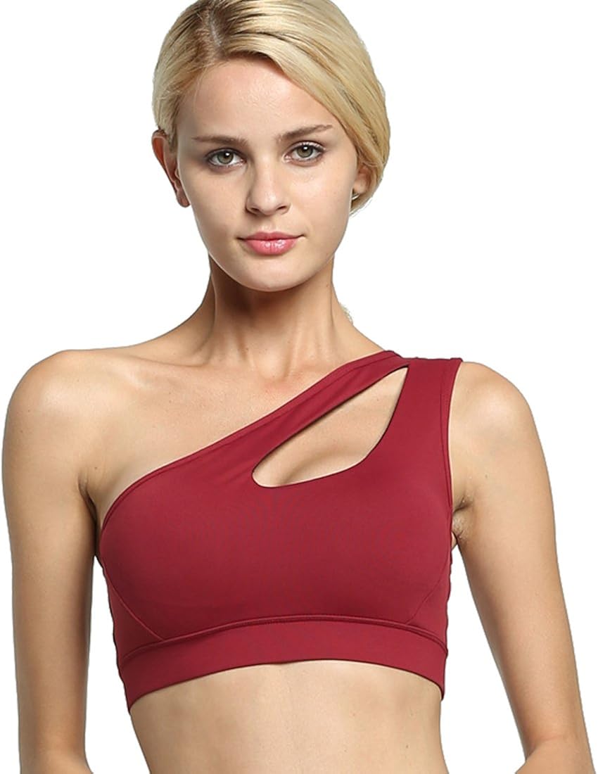 one shoulder yoga bra