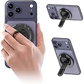 Jishane Magnetic Phone Grip with Silicone Finger Ring, Phone Ring Holder Stand, Magnetic Grip with Double-Sided Magnet, Compatible with Magnet Accessories for iPhone 17/16/15/14/13/12 Series