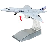 LDQUNS 1:300 Scale Concorde Air France Model Airplane with Rotatable Stand | Metal Diecast Concorde Model Plane with Two Stands and a Rubber Mat for Aviation Enthusiasts Gift and Collection