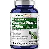 NusaPure Chanca Piedra 2000mg | 200 Veggie Caps | Herbal Extract Supplement | Extract 10:1, Non-GMO, Bioperine & Vegan | 100 Servings per Bottle