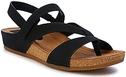 EuroSoft Women's Gianetta Sandal, Black, 7