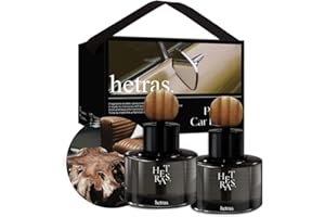 HETRAS. hetras Premium Car Diffuser Set 2.6 fl.oz. 2 Pack | Hotel Wood - Luxurious Forest Scent | Long-Lasting Luxury Fragrance Air Freshner Car Dash Board Perfume | Gifts for Loved One