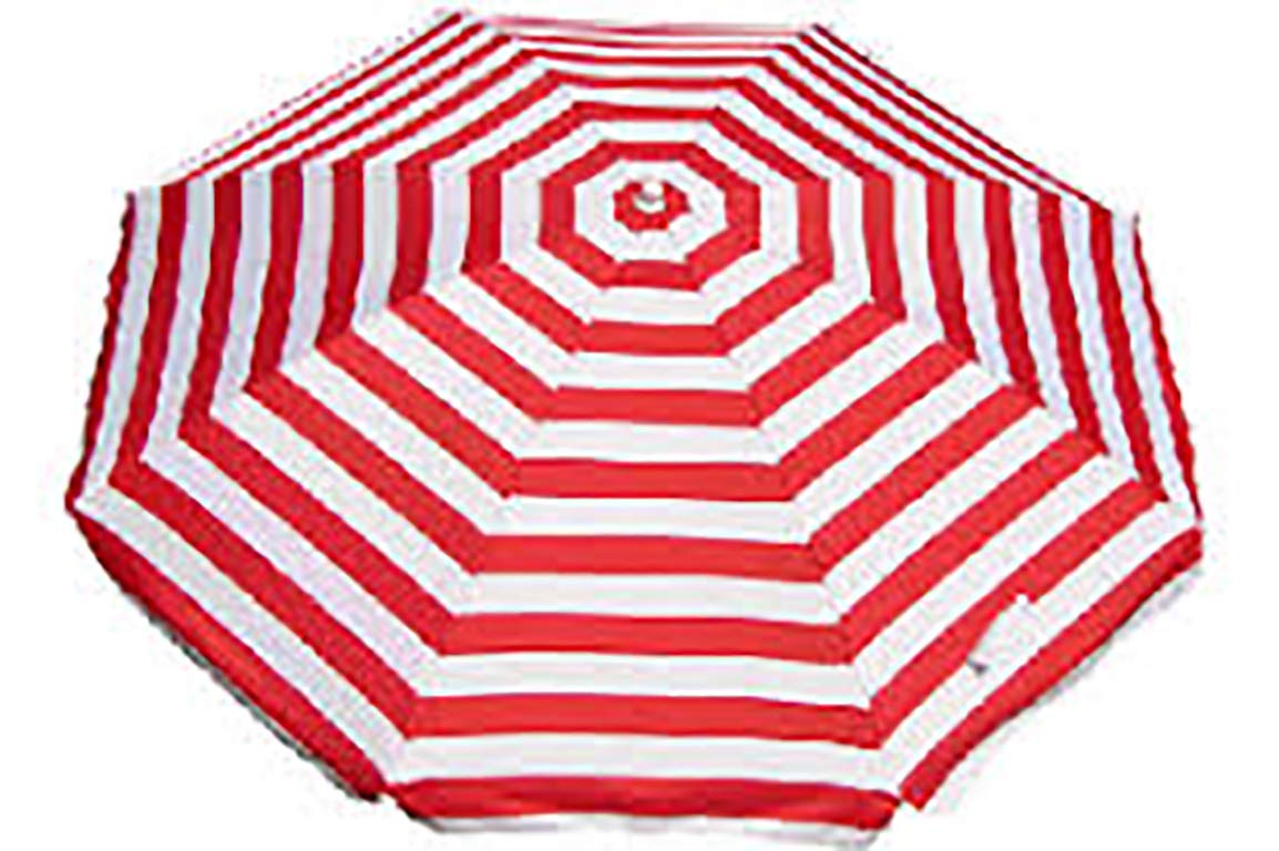 Banz Shelta Noosa Beach Umbrella, Blue and White Striped (Red/White Stripe)