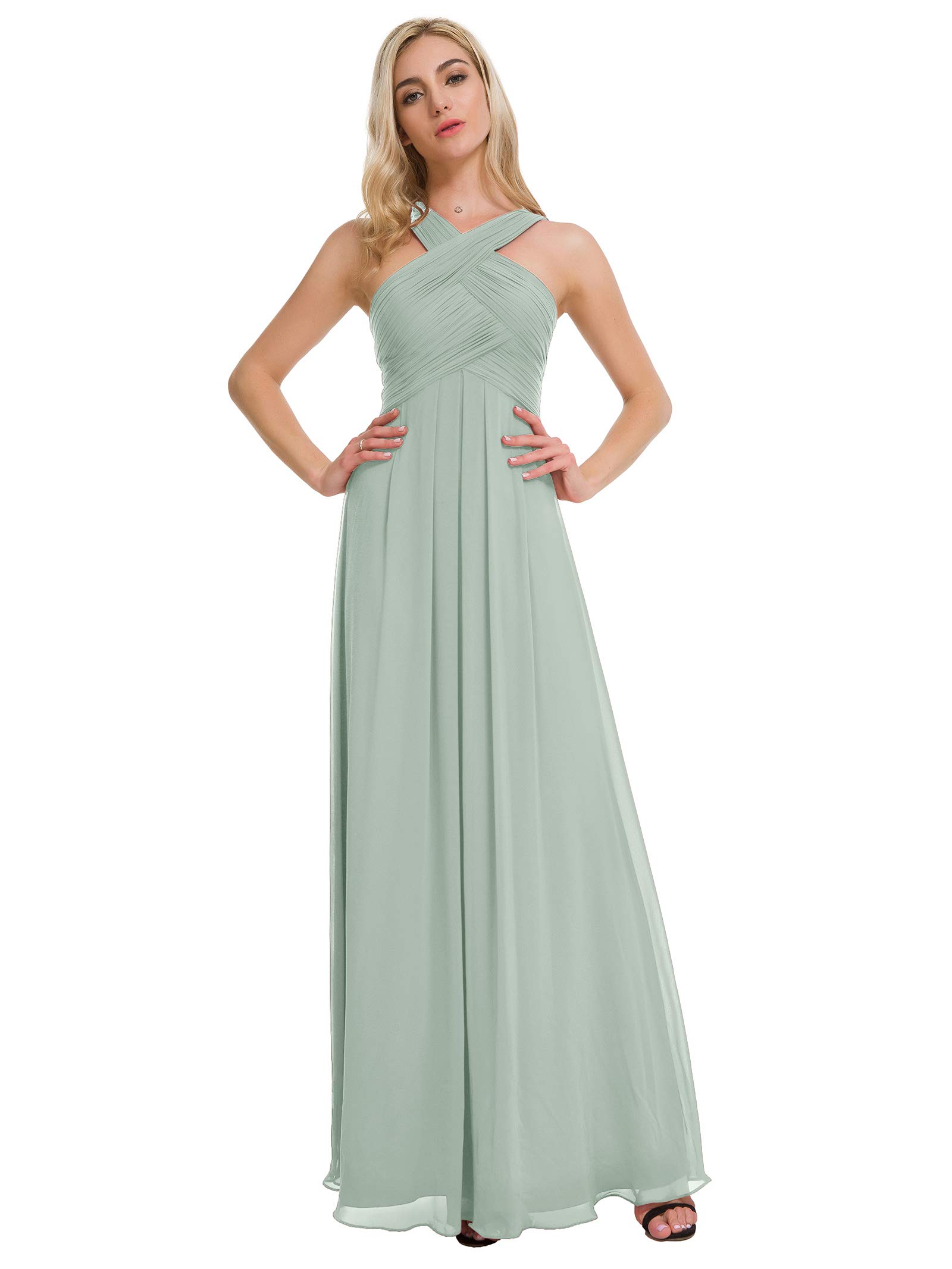Alicepub Pleated Chiffon Bridesmaid Dresses Formal Party Evening