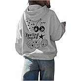 Milumia Women's Cherry Graphic Hoodies Oversized Long Sleeve Drawstring Sweatshirts