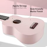 Donner Soprano Ukulele DMU-01 21in Macaron Light Pink Bundle Kit view 2